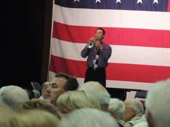 The trumpeter plays taps