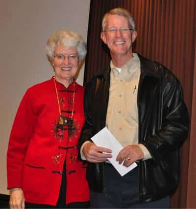 President Peggy with Rotarian of the Month Tim Delany