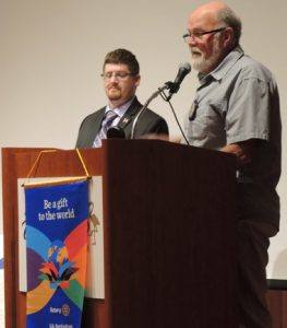 Steve Olsen presents the John Brown Memorial Scholarship to Mathew Smith
