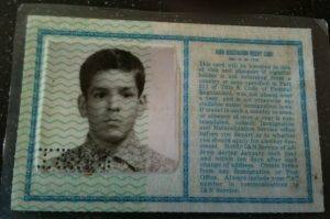 Jose Guillen’s immigration card