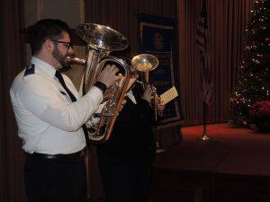 The Salvation Army adds a musical note to the “holiday" meeting!