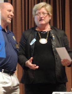 Ray receiving the Rotarian of the Month.