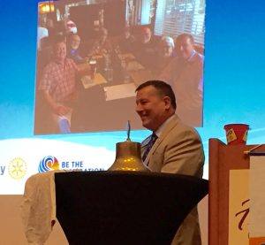 President Tony “recognizing” those Rotarians who were at the International Conference.