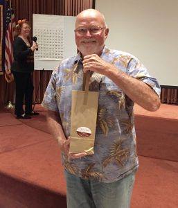 A number of Rotarians won consolation prizes of delicious Trecini Wine donated by our own Cathy Vicini! Steve Olsen, Casey, Carter, Judy Glenn, and Doug Johnson were the lucky ones.